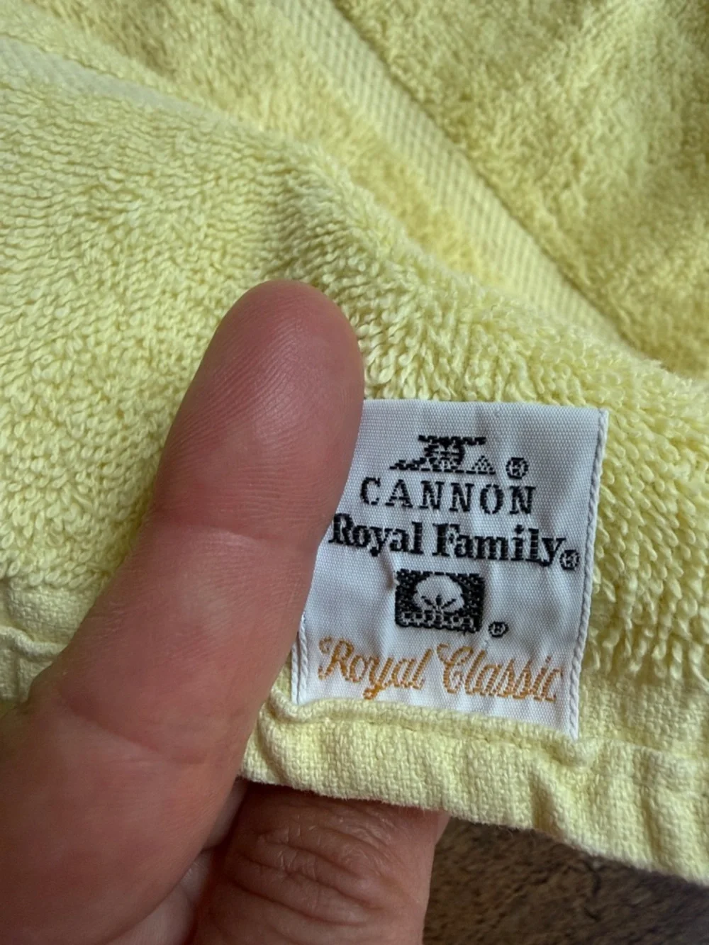 Vintage Cannon Pale Yellow Cotton Hand Towel